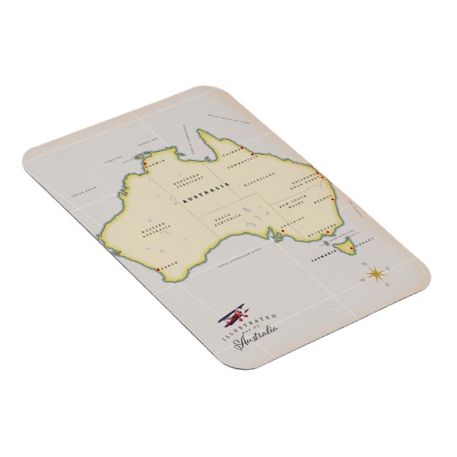 Illustrierte Karte Australiens Magnet (Rechte Seite)