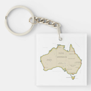 Illustrierte Karte Australiens Schlüsselanhänger