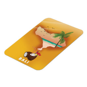 illustrierte Karte Bali Magnet