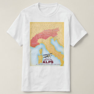 Illustrierte Karte der Alpen T-Shirt