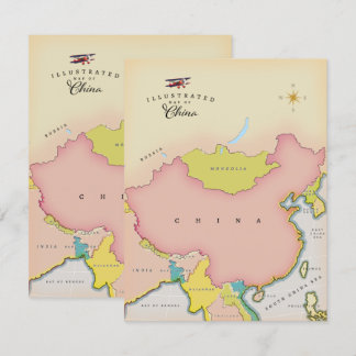 Illustrierte Karte der China