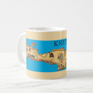 Illustrierte Karte der griechischen Tasse Kreta
