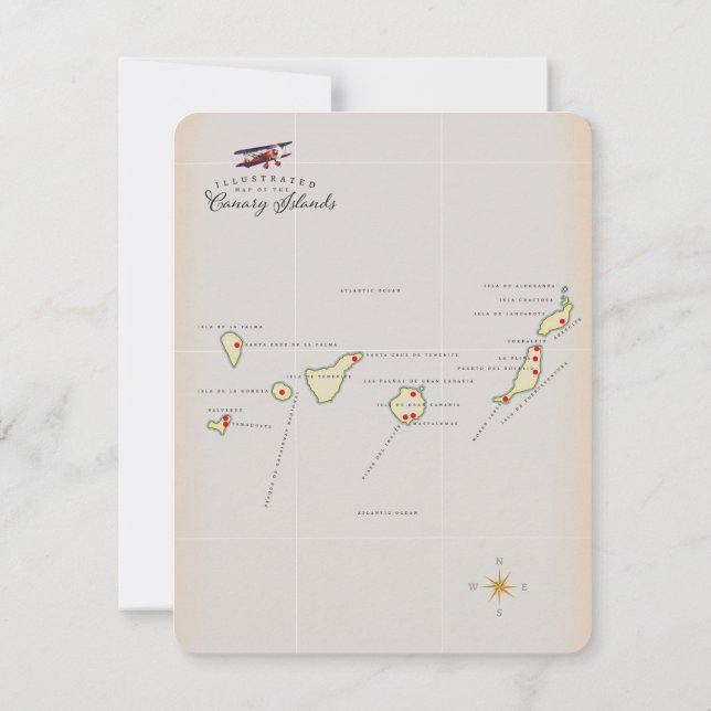 Illustrierte Karte der Kanarischen Inseln. (Rückseite)
