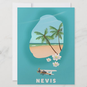 Illustrierte Karte der karibischen Insel Nevis.