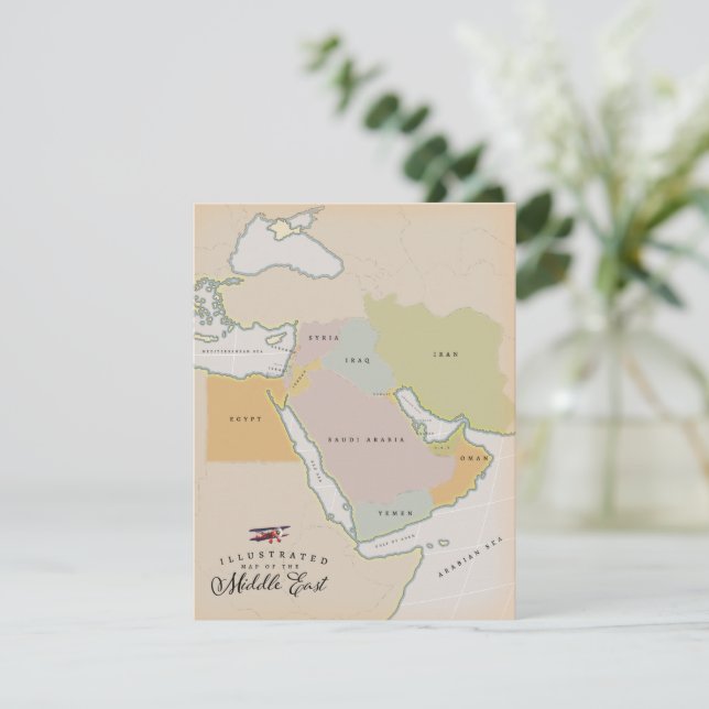 Illustrierte Karte des Nahen Ostens. (Stehend Vorderseite)