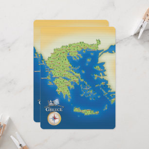 Illustrierte Karte Griechenlands.