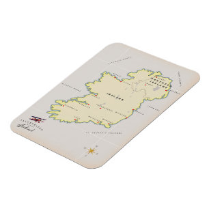 Illustrierte Karte Irlands Magnet