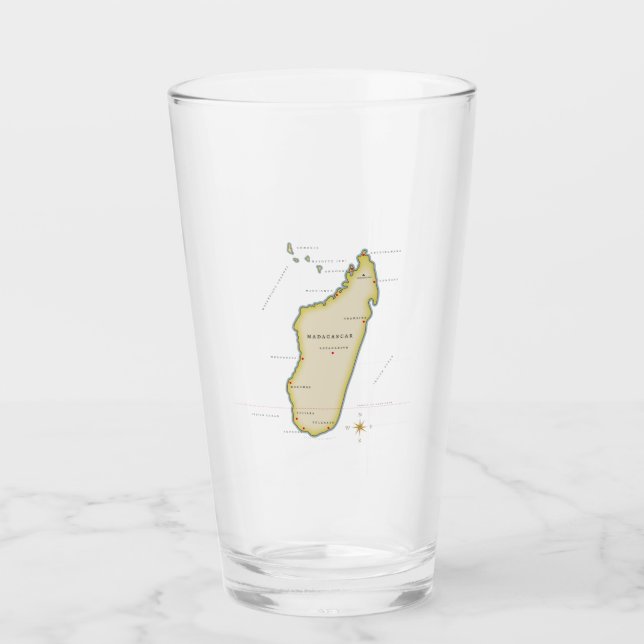 Illustrierte Karte Madagaskars Glas (Vorderseite)