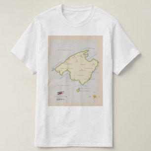 Illustrierte Karte Mallorcas T-Shirt