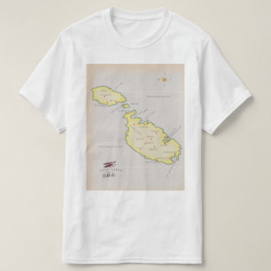 Illustrierte Karte Maltas T-Shirt