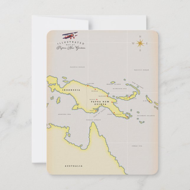 Illustrierte Karte Papua Neuer Guinea (Rückseite)