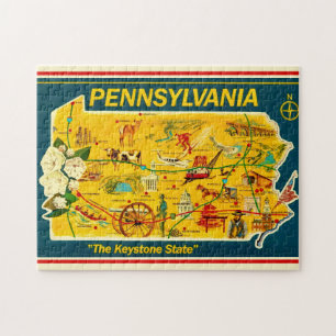 Illustrierte Karte Pennsylvania 11x14 Puzzle