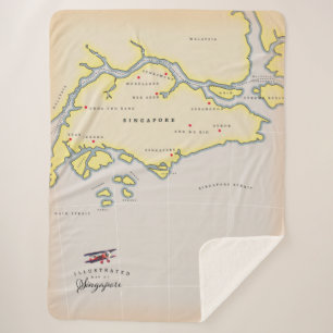 Illustrierte Karte Singapurs Sherpadecke