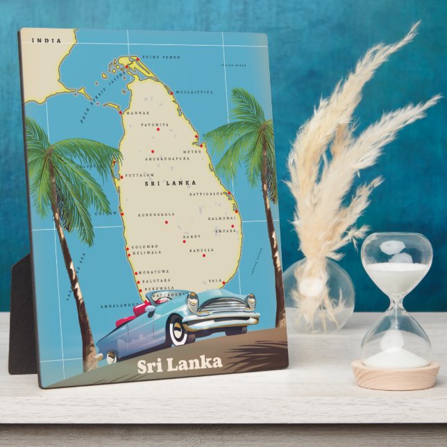 Illustrierte Karte Sri Lankas Fotoplatte (Seite)