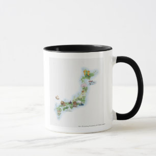 Illustrierte Karte von altem Japan Tasse