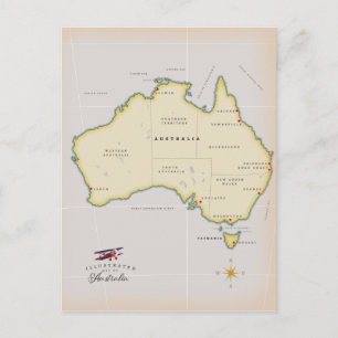 Illustrierte Karte von Australien