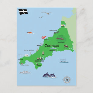 Illustrierte Karte von Cornwall