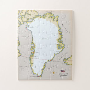Illustrierte Karte von Grönland Puzzle