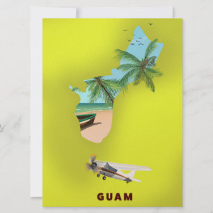 Illustrierte Karte von Guam als Reiseposter