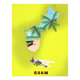 Illustrierte Karte von Guam als Reiseposter Fotodruck