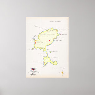 Illustrierte Karte von Ibiza Leinwanddruck
