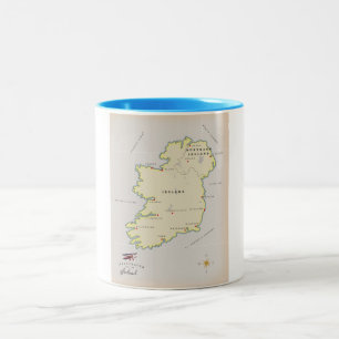 Illustrierte Karte von Irland Zweifarbige Tasse