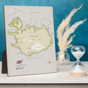 Illustrierte Karte von Island Fotoplatte