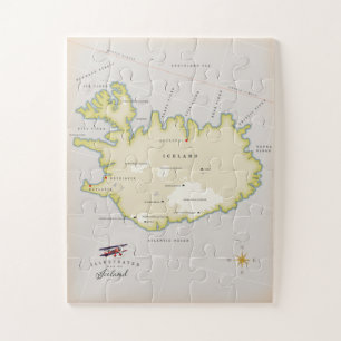 Illustrierte Karte von Island Puzzle