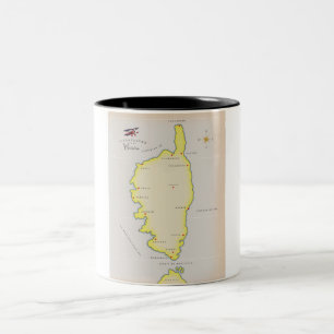 Illustrierte Karte von Korsika Zweifarbige Tasse