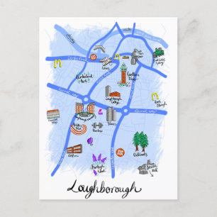 Illustrierte Karte von Loughborough