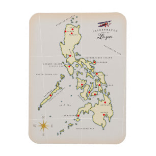 Illustrierte Karte von Luzon Philippinen Karte Magnet