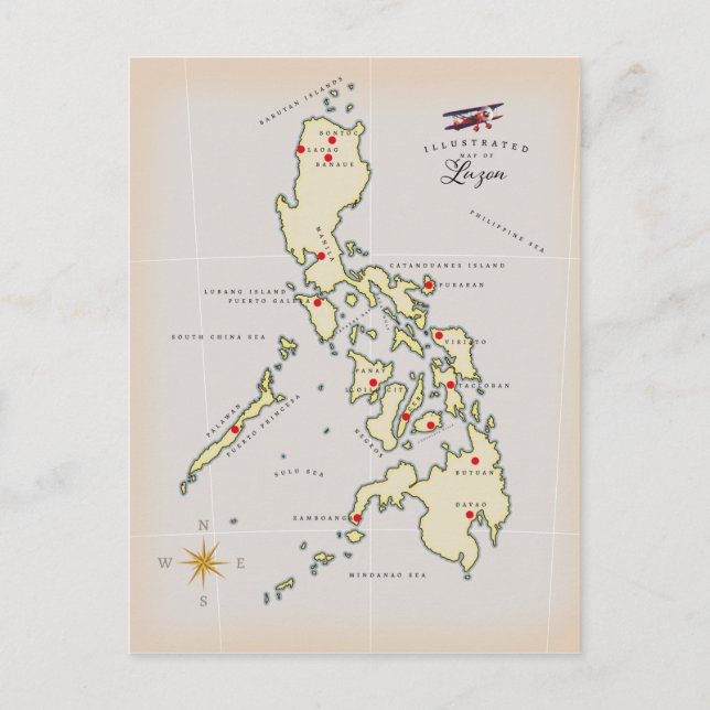 Illustrierte Karte von Luzon Philippines (Vorderseite)