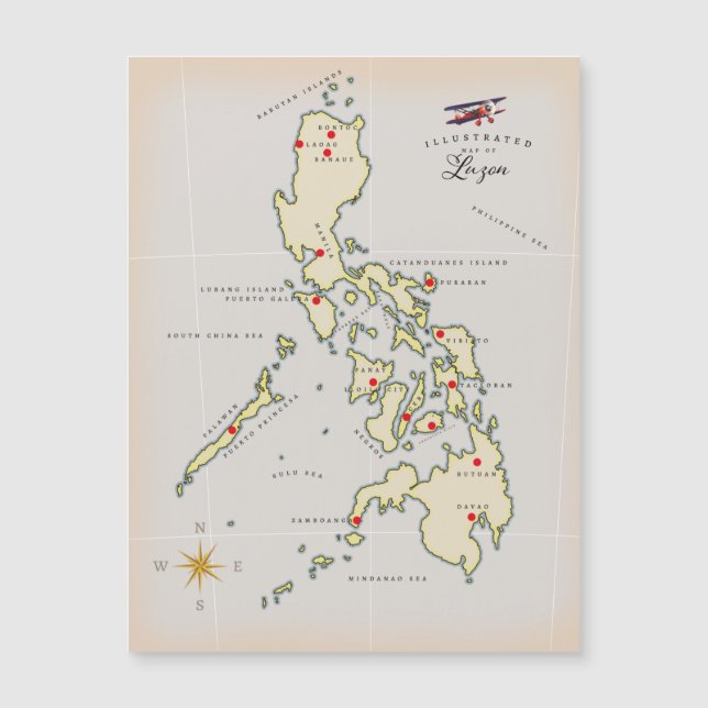 Illustrierte Karte von Luzon Philippines (Vorderseite)