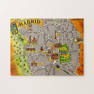 Illustrierte Karte von Madrid Jigsaw Puzzle