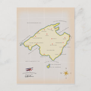 Illustrierte Karte von Mallorca