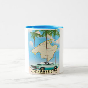 Illustrierte Karte von Mallorca Zweifarbige Tasse