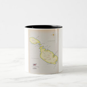 Illustrierte Karte von Malta Zweifarbige Tasse