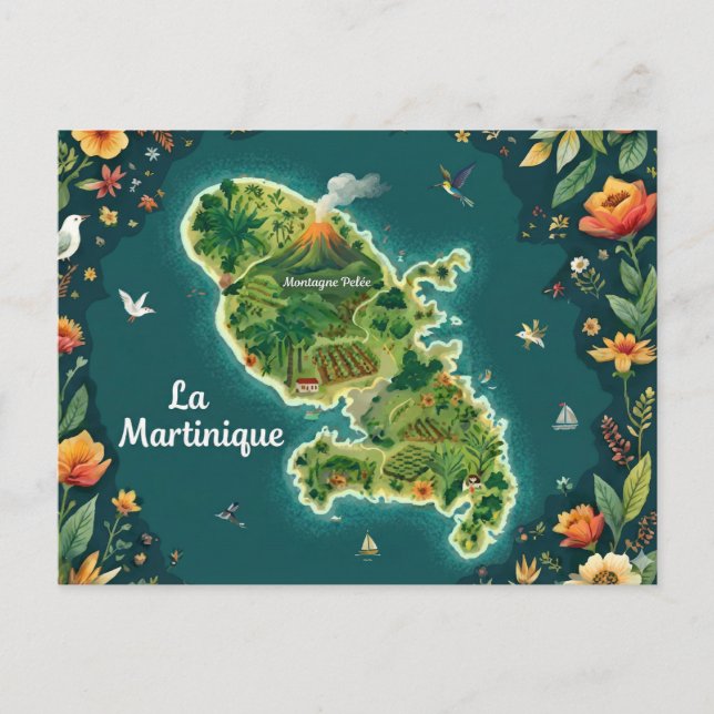 Illustrierte Karte von Martinique (Vorderseite)