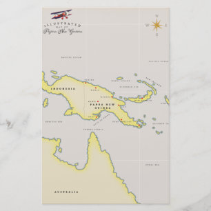 Illustrierte Karte von Papua-Neuguinea