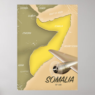 illustrierte Karte von Somalia Poster