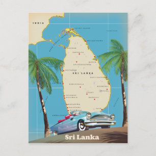 Illustrierte Karte von Sri Lanka