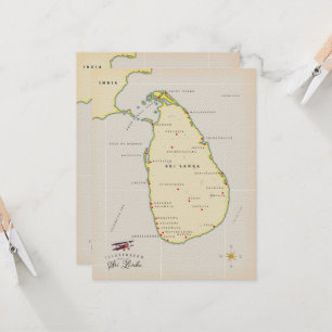 Illustrierte Karte von Sri Lanka