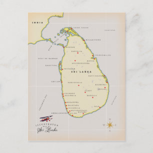 Illustrierte Karte von Sri Lanka