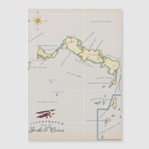 Illustrierte Karte von Turks und Caicos