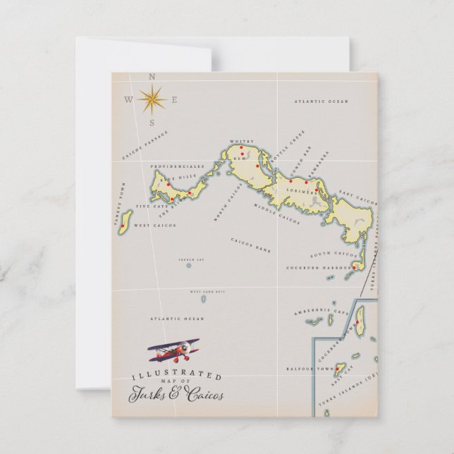Illustrierte Karte von Turks und Caicos (Vorderseite)