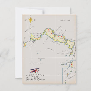 Illustrierte Karte von Turks und Caicos