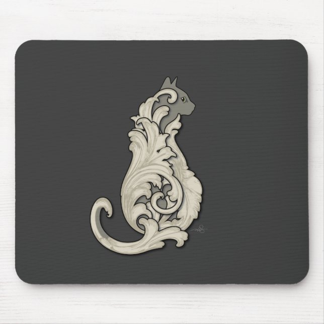 Illustrierte Katze Mousepad (Vorne)