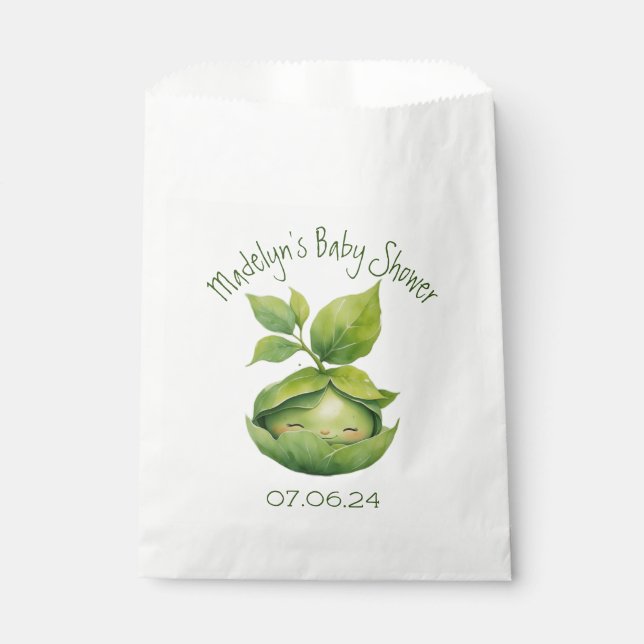 Illustrierte Kinderdusche für Grüne Anwendung Geschenktütchen (Vorderseite)