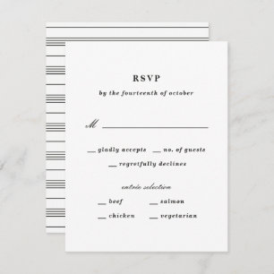 Illustrierte Knot Nautic RSVP Card - Schwarz