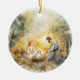 Illustrierte Krippe Ich erinnere mich an das Wunde Keramik Ornament